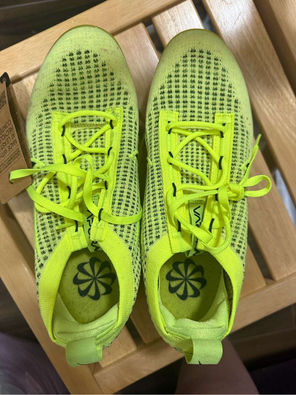 Neon Yellow Knit Athletic Sneakers
